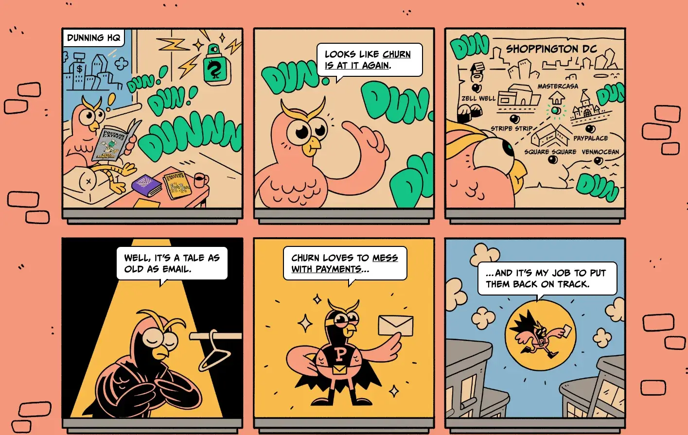 Postmark dunning emails comic