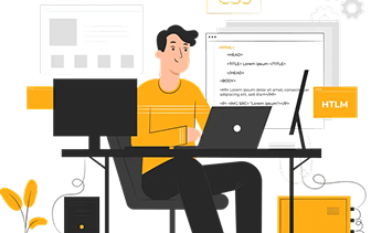 Developer coding website illustration