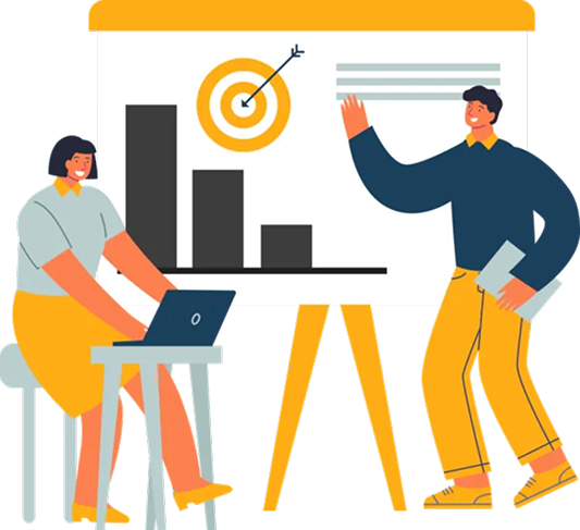 Team marketing strategy illustration